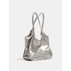 Premium niche design silver tote bag women's 2025 new large-capacity commuter shoulder portable underarm bag