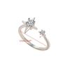 Sweet Cool Temperament Four-star Light Zircon Open Ring Cold Wind Simple Niche Design Rhinestones Ring for Women Girls