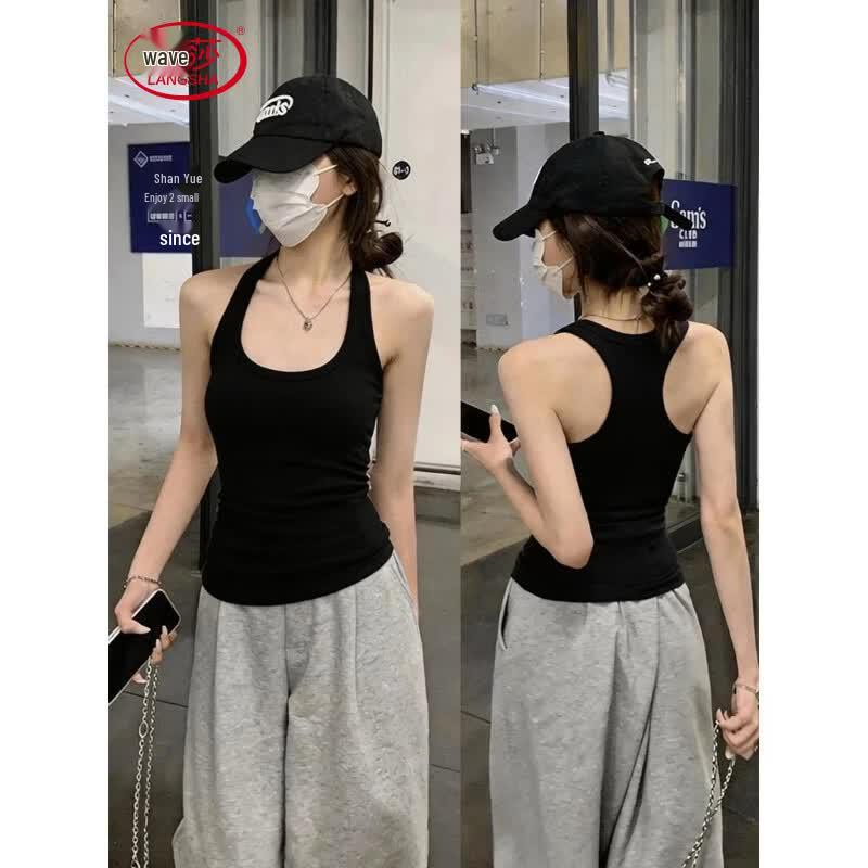 Langsha Women s Fashion Simple Racerback Camisole L