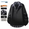 Jeanswest Herren Pullover mit falschem Zweiteiler-Design und langen Ärmeln