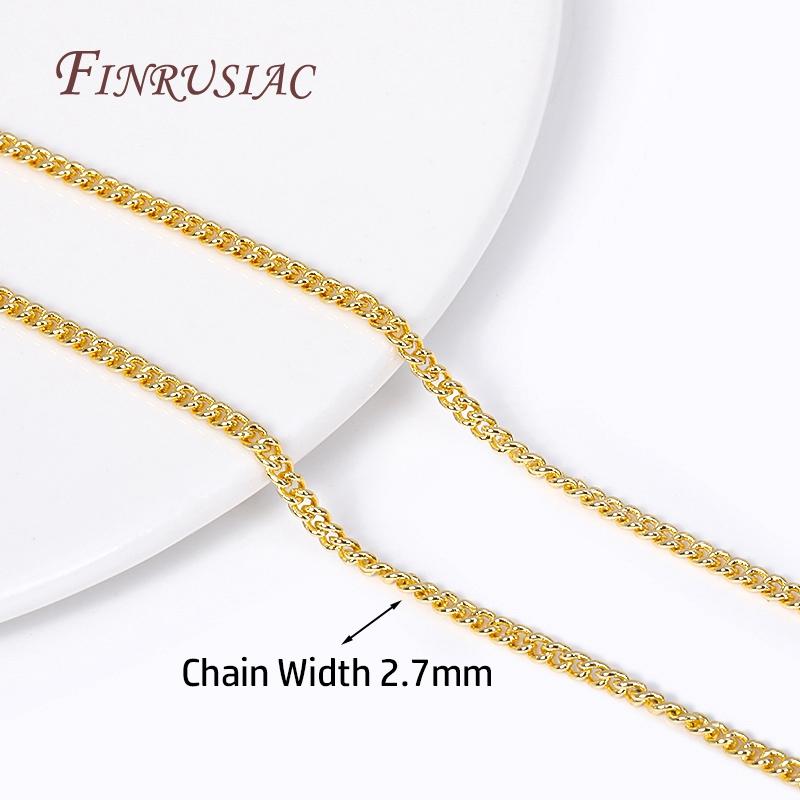 Wholesale Bulk Metal Chains 18K Gold Plated 2.7mm Link Chains For DIY Necklace Handmade Jewelry Making Findings Accessories