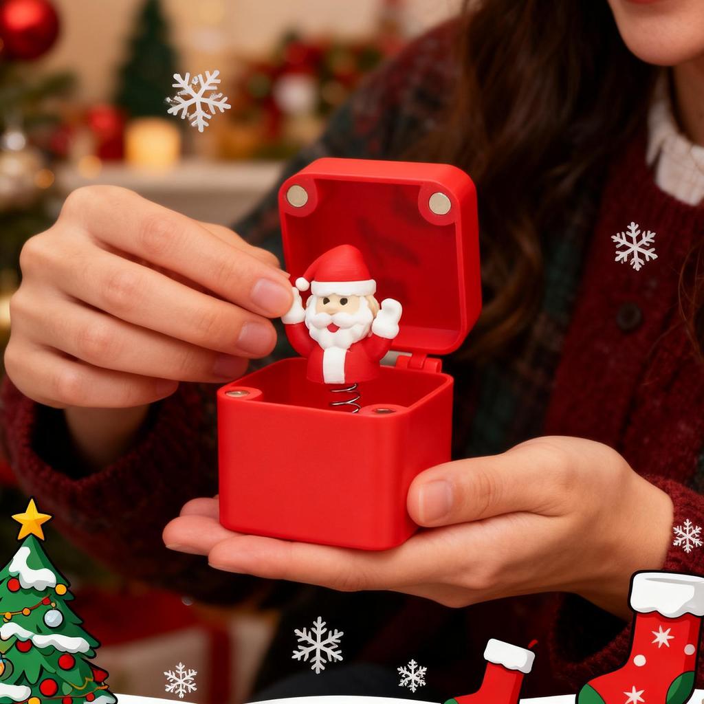 Christmas Themed S-urprise Box Christmas Decorations Hilarious Santa Claus Gift Box Kids Money Box Gag Toys For Holiday Party
