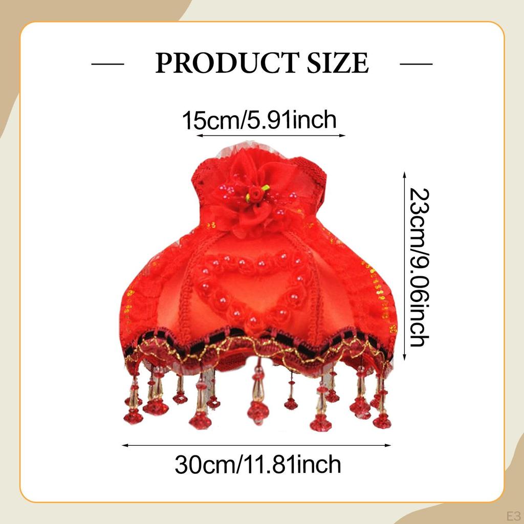 Fringe Lamp Shade Lampshade Cloth Art Vintage Bead Lace for Living Room Restaurant Home