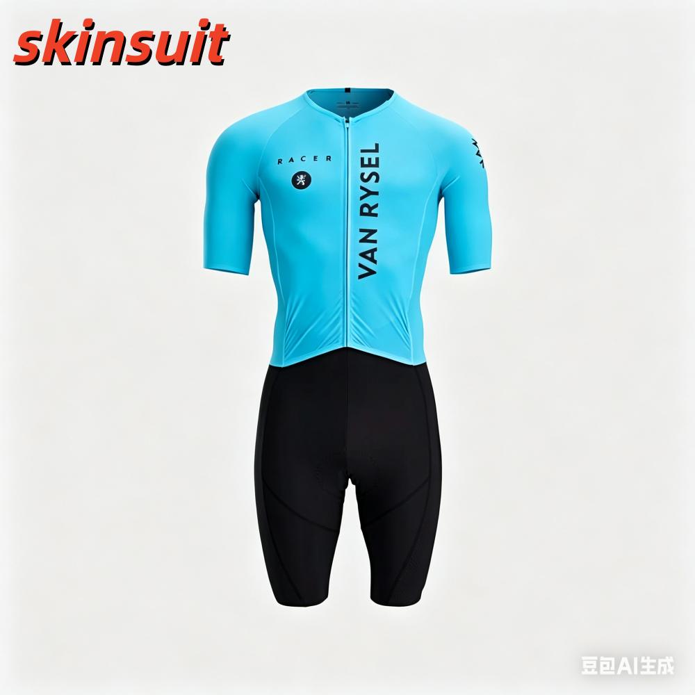 Tuta da Triathlon da Uomo Set da Ciclismo Manica Corta Abbigliamento da Bici Tri Suit Ropa Ciclismo Swim Run Tuta da Gara