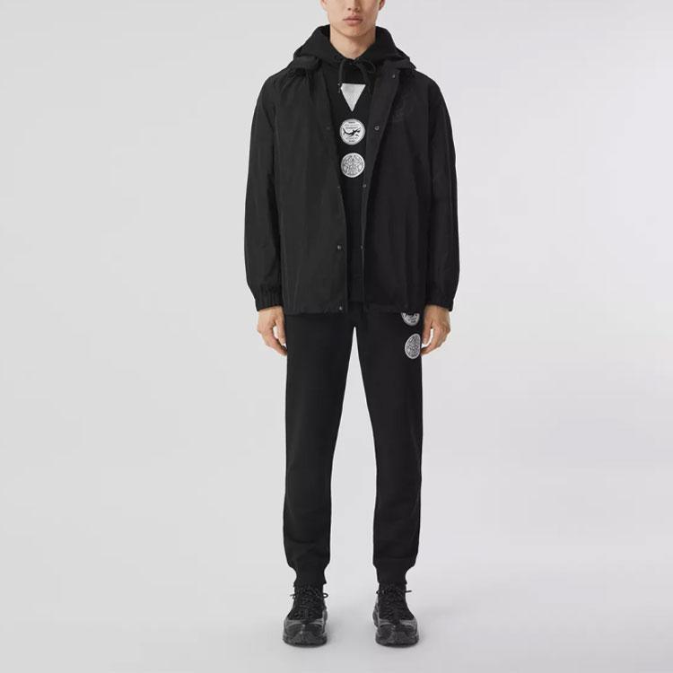 Burberry Logo Graphic Detachable Hood Windbreaker Jacket 80431441