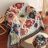 Sofa Blanket,  Boho Throw Blanket with Fringe, Southwestern Geometric Tapestry Vintage Woven Throw Blankets, Double-Side