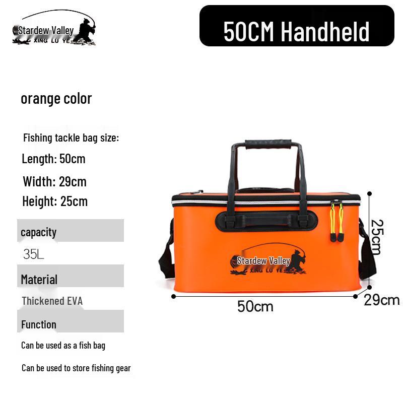 Collapsible EVA Fish Bucket with Strap - Multifunctional and Thickened Design with Built-in Keepnet