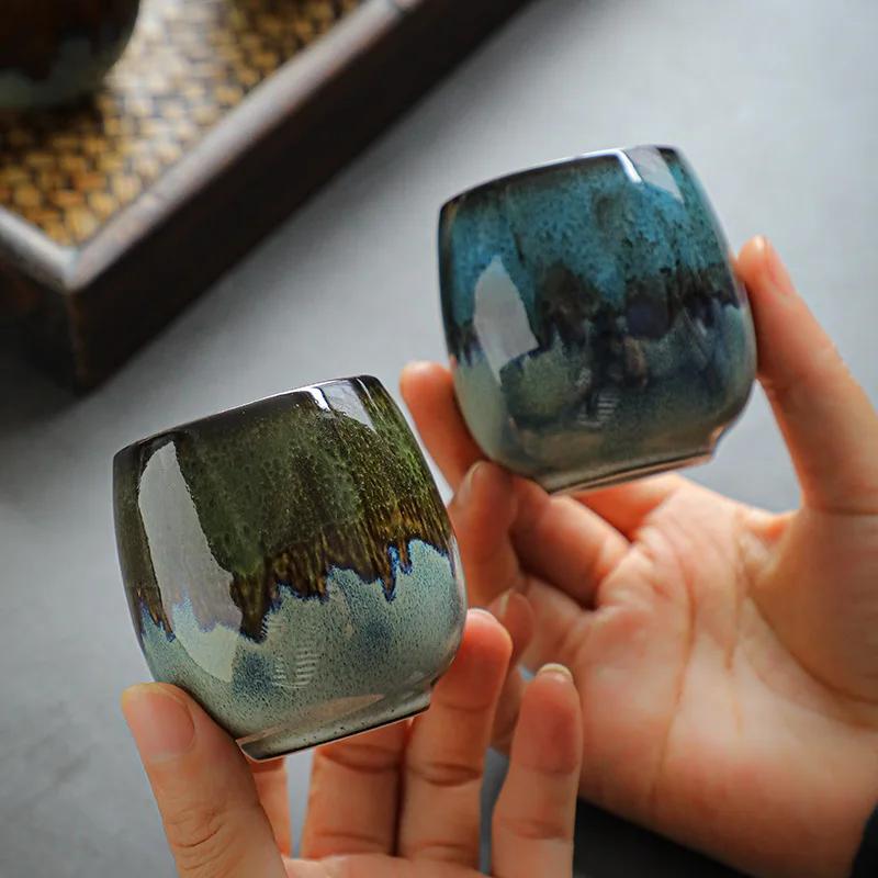 80ml ceramic kiln into espresso cup small creative hand warm spirit owner sample tea cup hair home kitchen mug