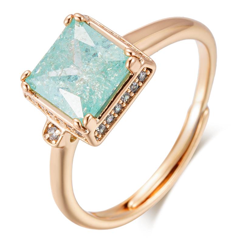 

Кольцо Kinel Lake с синим цирконием для женщин, регулируемый размер, роскошные ювелирные изделия