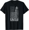 Faith Over Fear Shirt Cool Christian Flag Tee for Men Women Unisex T-Shirt