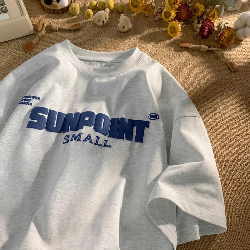 Herr Retro High Street Tung Bomull Lös Passform Sommar T-shirt