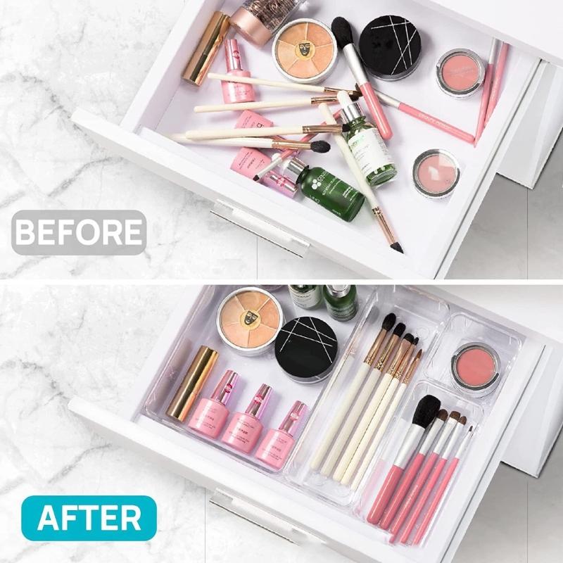 Delicate Bathroom Vanities Tray Organizers Functional Clear Organization Drawers Versatile Storage Solution for Home Use