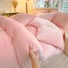 New Solid Color High Gram Heavy Milk Velvet Single Product Duvet Cover Thickened Warm Fleece  Large Size Double Bedding