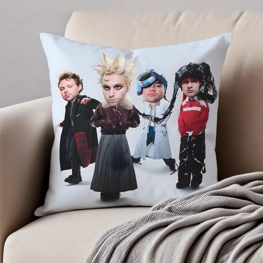 Pop Punk Australian Band 5 S-Seconds Of Summer Cushion Cover Pillowcase Anti-Dustmite Invisible Zipper Short Plush Sofa Cushion