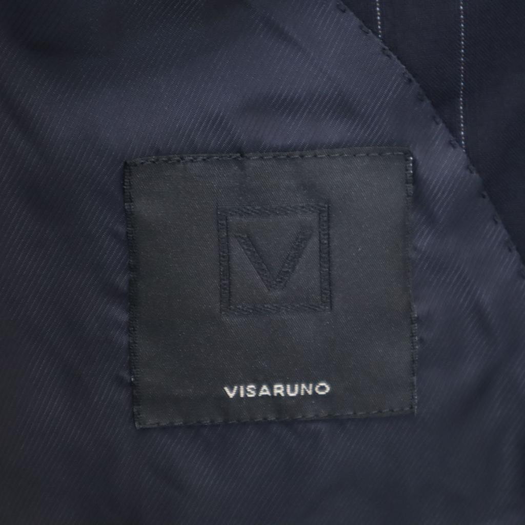 VISARUNO Wool Stripe Suit Setup 4-M Navy Men's Used