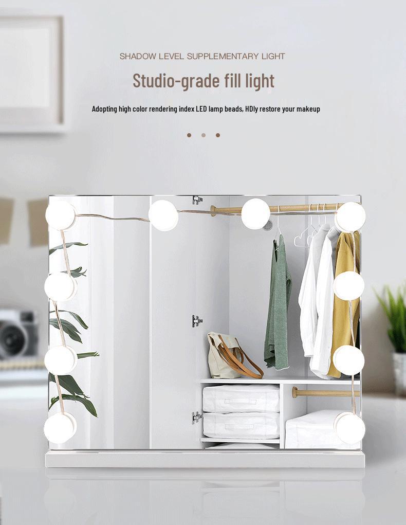 45mm USB Hollywood Makeup Mirror LED Bulb - Three-Color Fill Light, No-Drill Vanity Front Light