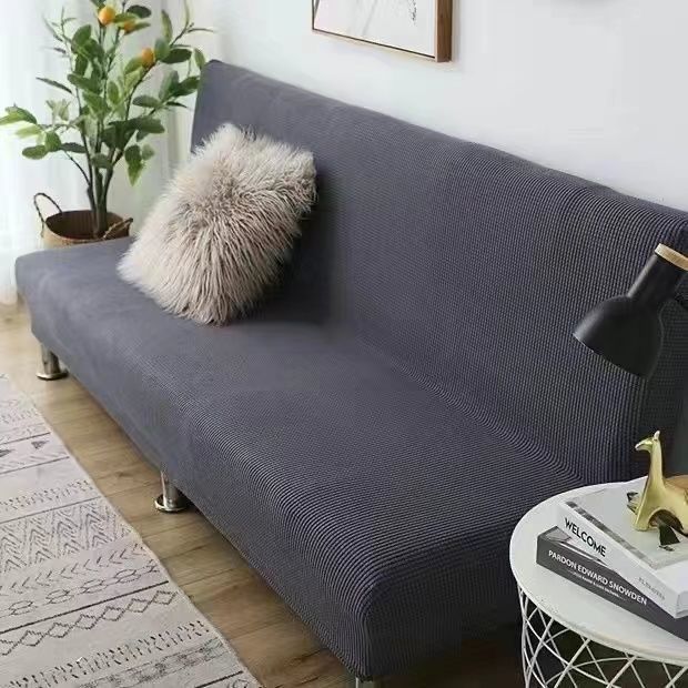 Jacquard-Sofa-Bettbezug, hochwertiger Polarfleece-Stoff, armloser Sofa-Bettbezug ohne Armlehne für Wohnzimmer, Stretch-Faltsofa