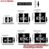 2D flat printing 2pcs Window Curtains Luxury Royal Crown with King Text Digital Printed Polyester Drapes Party Decorations Use