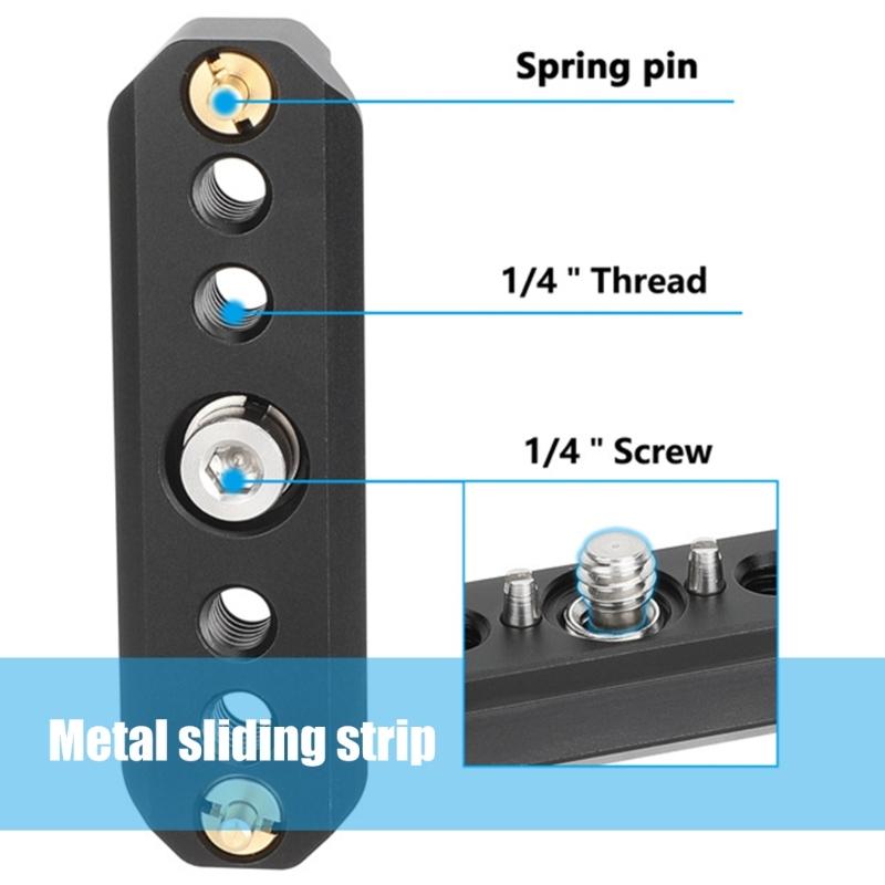 Durability Metal Sliding Rail Bar Quick Release Camera Rail for Standard Rail Camera Riggings Tool Lighting Cage