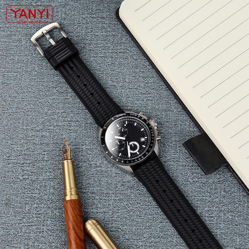 Klockarmband i fluorgummi 20 mm 22 mm dammtätt gummiband för omega seiko huawei Samsung klockarmband märke sportklockarmband