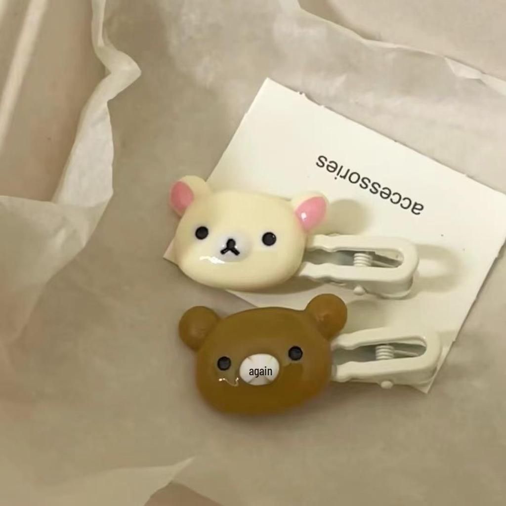 Adorable Little Bear Milk Coffee Hair Clip – Cute Girly Accessories