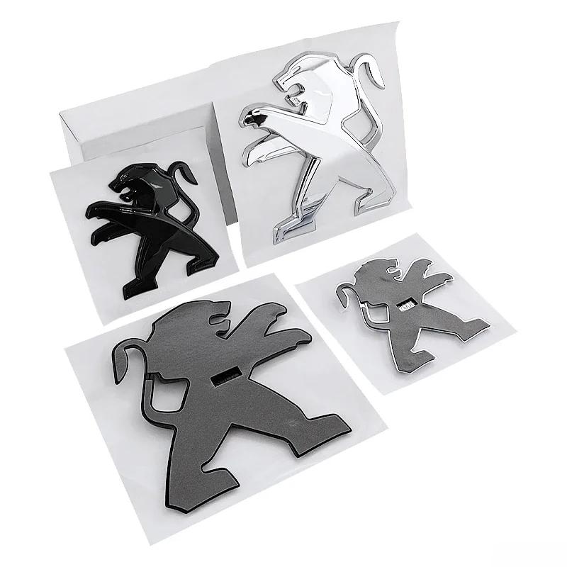 OQUP8 ABS 3D Löwenemblem Fronthaube Heckklappe Abzeichen für Peugeot 2008 3008 2021 2022 2023 Autoaufkleber Decals Styling Zubehör