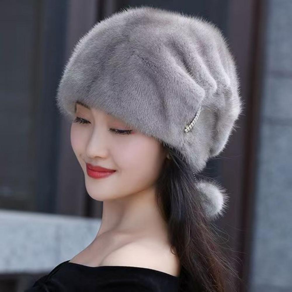 

Новая шляпа-цилиндр из искусственного меха норки, меховая шляпа, женская зимняя модная теплая шляпа для среднего и пожилого возраста, трендовая шляпа gray