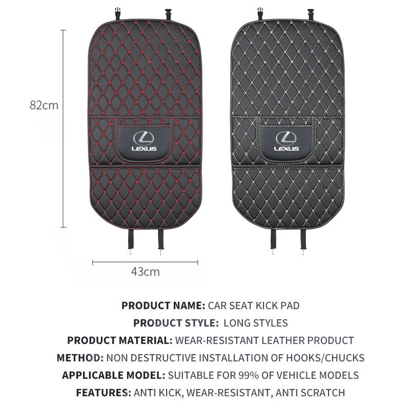 Hot New Car Seat Back Anti Kick Pad Leather Interior Anti Scratch Protector Cover For Lexus ES
