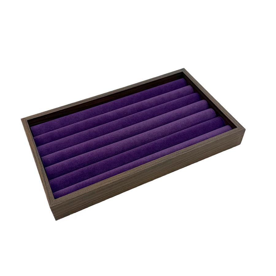 1 Pc, Walnut Wood Pattern Jewelry Box, Jewelry Tray, Suitable for Storing Necklaces, Rings, Earrings and Ear Studs. Color: Violet