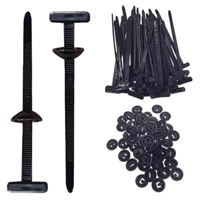 50/100/150/200 pz Fibbia Universale per Fascette Stringicavo Resistente ai Raggi UV per Uso Intensivo Fascette Zip con Design a Spillo e Bottone per Fissaggio Quotidiano dell'Auto