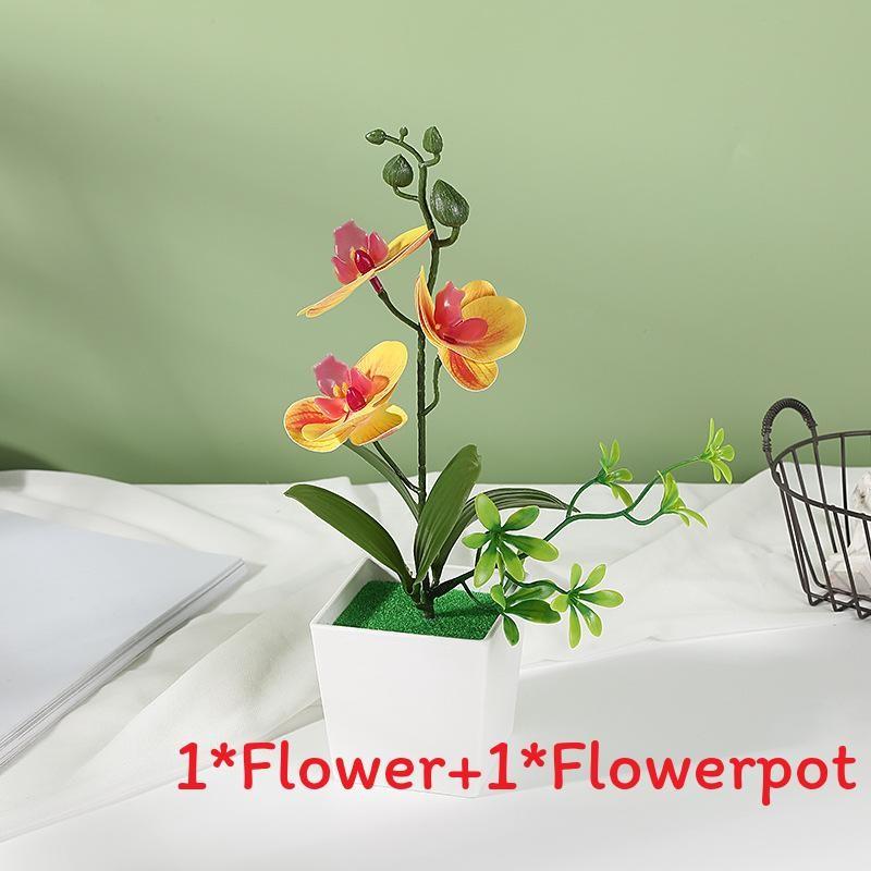 Faux Orchid Arrangement With Injection Molding For Table Centerpieces And Gifts