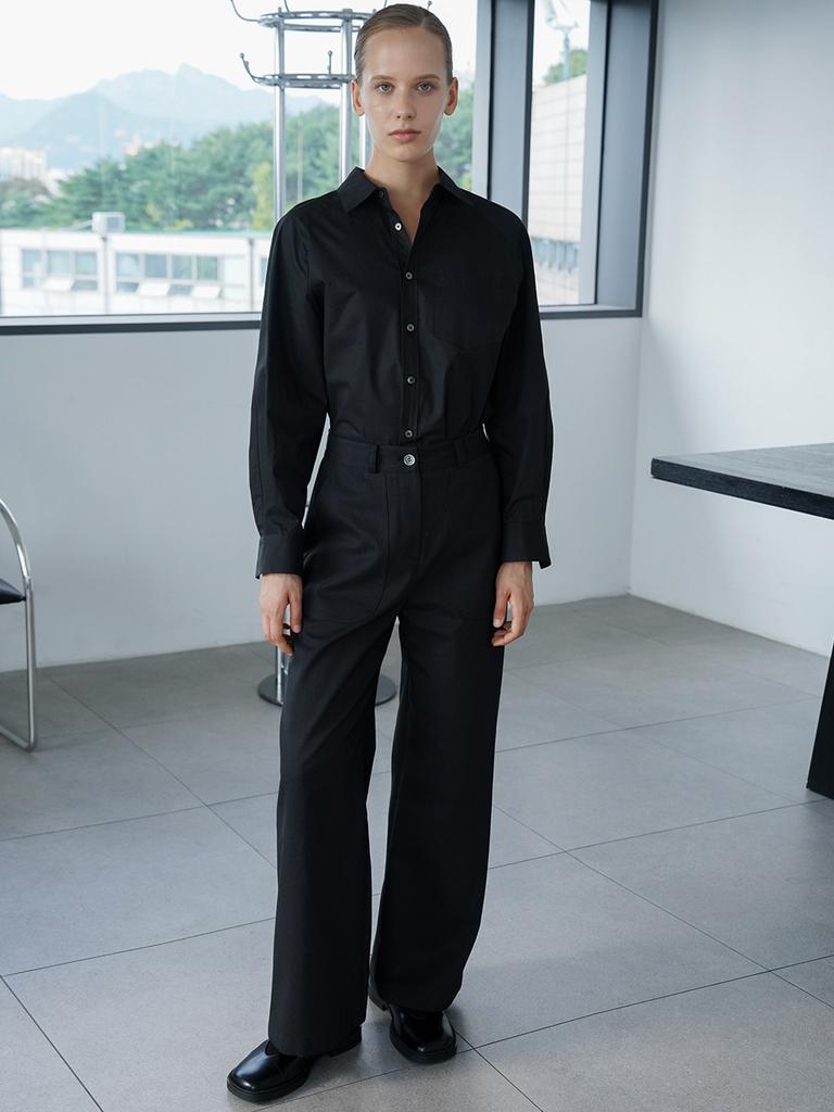 LEIE Dima Cotton Wide Pants (Black)