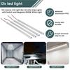 MML-12V Interior LED Light Bar 48 Leds Strip Lights With Switch And Magnets 6500K White Light For Car Van RV With US Plug