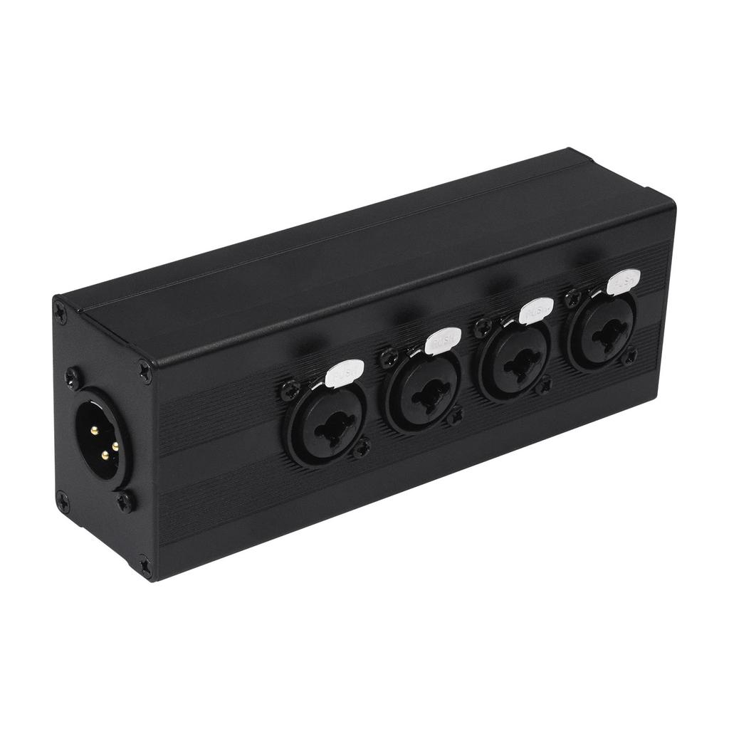 Adaptador Conector XLR 1 Macho para 4 Fêmeas de 3 Pinos 4 Entradas 1 Saída Caixa de Sinal de Áudio para Mesas de Som/Microfones/Sistemas de PA/Expansão de Palco
