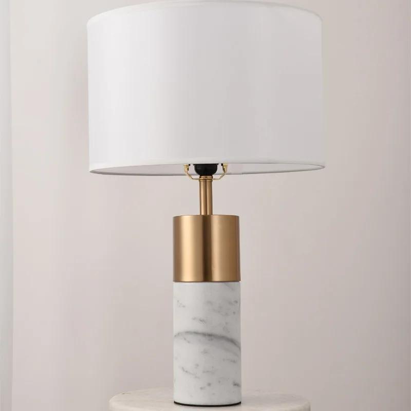 Nordic Luxury Marble Desk Lamp Personality Creative Bedside Lamp Retro Bedroom Villa Living Room Postmodern Decorative Desk Lamp