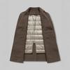 Men's Plus Size Mid-length Down Wool Blend Coat - 2025 Winter Warm Windbreaker with Loose Down Liner
