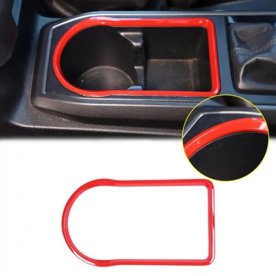 ABS Red Rear Water Cup Holder Cover Trim For Toyota Tacoma 2016-