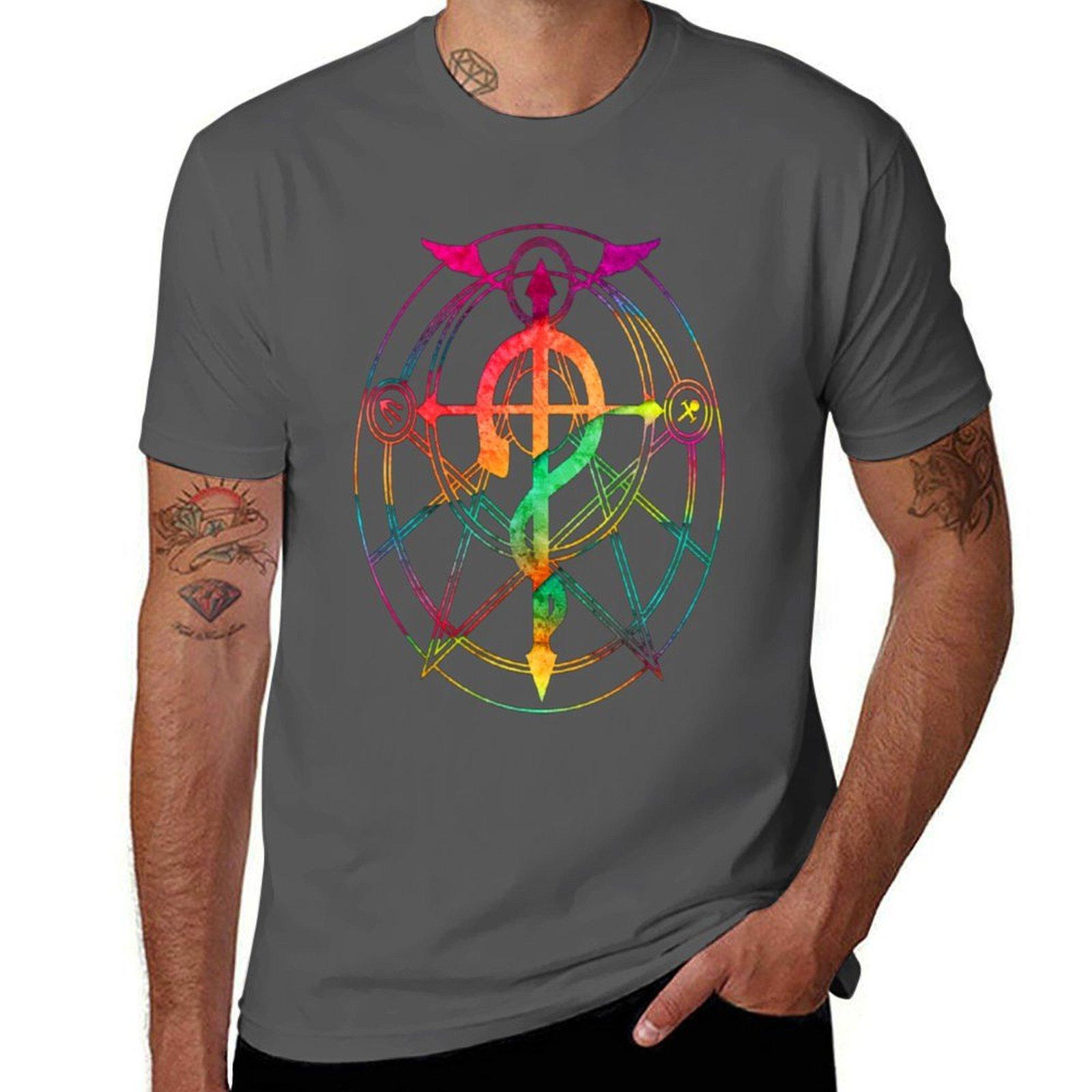 

Fullmetal Alchemist Logo Colorful TShirt Fashion Pattern Printed Tee Shirt 4XL