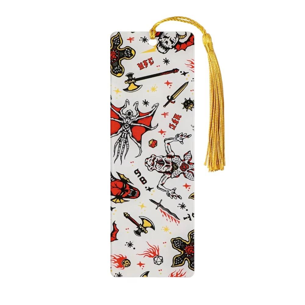 Hot Creative Reader Accessories Movie Horror Acrylic Bookmark Withtassel For Bookworm Student Stationery Teacher Office Supplies
