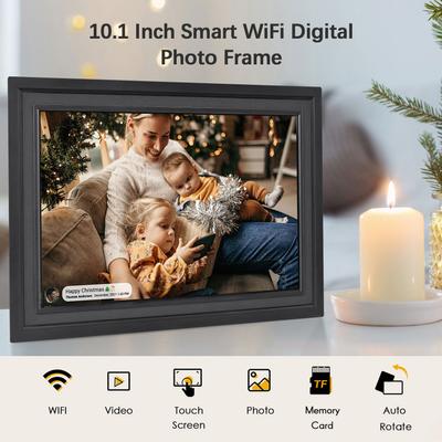 Andoer 10,1palcový WiFi digitální fotorámeček Cloud Digitální fotorámeček TFT s dotykovým ovládáním 16 GB