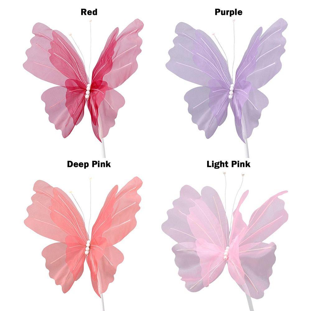 48 cm Duży Symulowany Motyl Pusty Wzór Efekt 3D Wiszący Motyl Materiał Tiulowy Duży Rozmiar Motyl 3D Dekoracja Centrum Handlowego