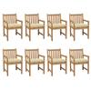 Day and Night - Day and Night Garden Chairs 8 Pcs Solid Teak Wood White Cream Cushions