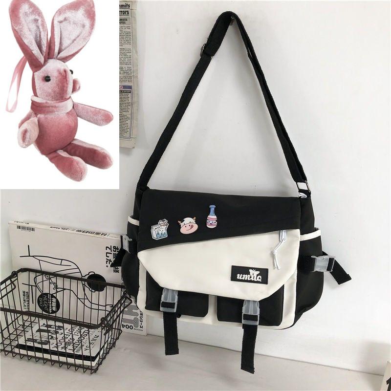 Torebki nylonowe torba na ramię o dużej pojemności torby Crossbody dla nastolatek dziewczyny mężczyźni torba Harajuku torby szkolne dla uczniów Sac