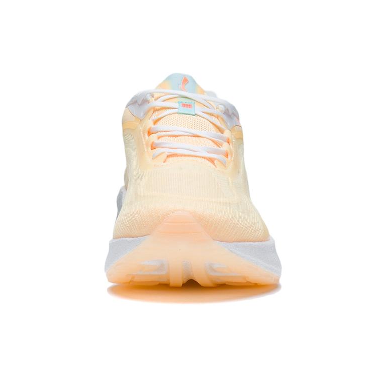 Li Ning Super Leve 19 Respirável e Leve Cano Baixo Tênis de Corrida Feminino Amarelo Leite Fluorescente ARBS002-20