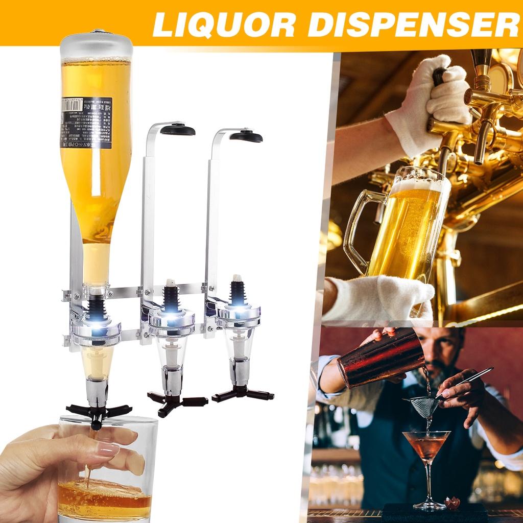 

30ml 3 Bottles Bar Wine Holder Shots Stand Machine Wall Bracket Wall Mounted Wine Liquor Drinks Dispenser Bar Beer Soda Silver