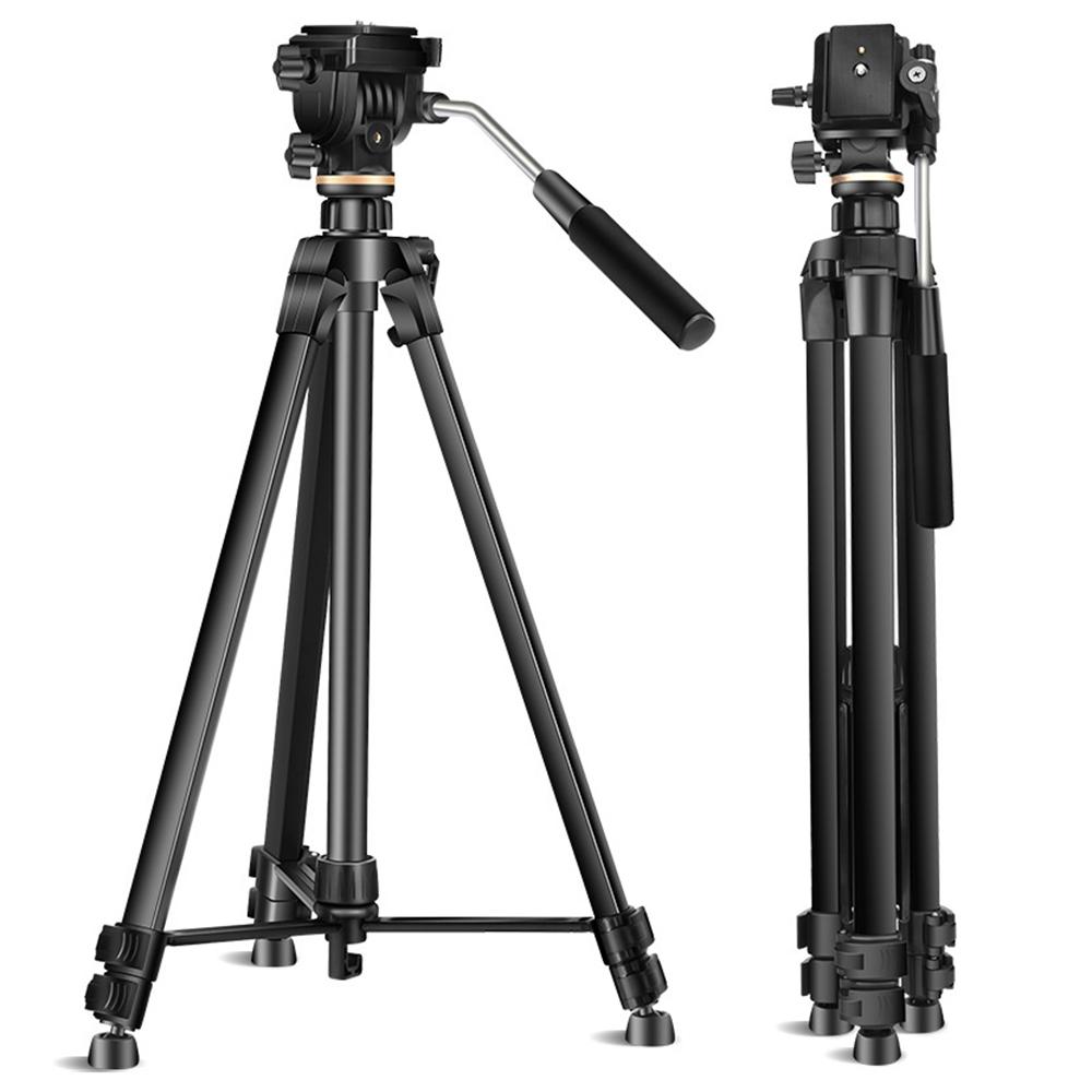 

QZSD Q1750 174cm SLR Camera Phone Holder Aluminum Alloy + ABS Tripod Telescopic Live Streaming Photography Stand Type A