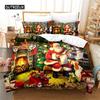 Merry Christmas Duvet Cover Santa Claus Snowman Red Bedding Set Happy New Year Xmas Festival Gifts For Women Men Children Decor