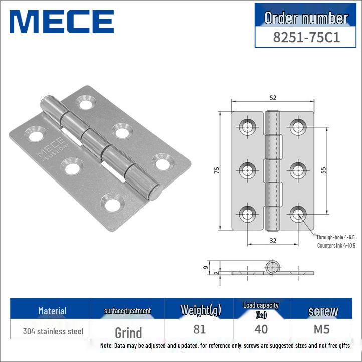 304 Stainless Steel Thickened Cabinet & Wooden Door Hinges