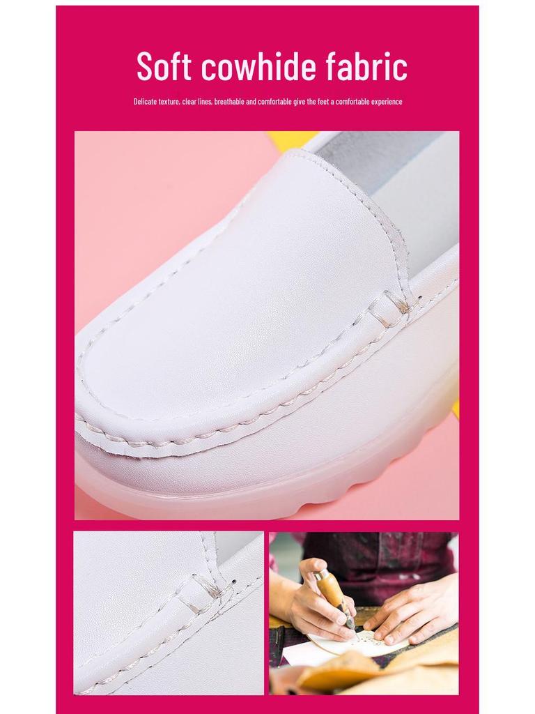 Dámské pohodlné kožené pracovní boty s protiskluzovou podrážkou: Prodyšné, Odolné proti zápachu, Měkká podrážka, Ideální pro celodenní nošení.