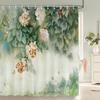 JY01Beautiful Flowers Shower Curtain Bathroom Waterproof Shower Curtain Leaves Plant Printing Curtains for Bath Shower With Ho@1